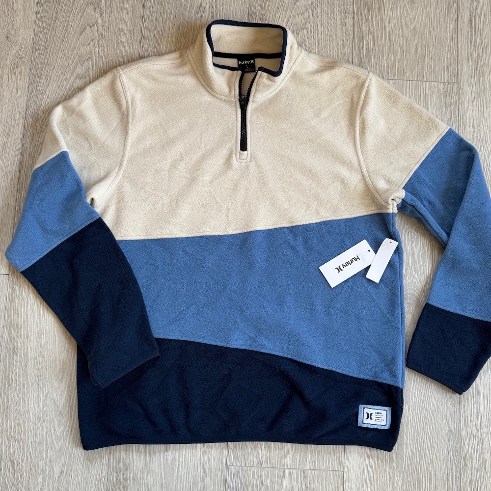 Hurley ~ Mesa Windchill ~ 1/4 zip, pullover, fleece sweatshirt ~ BRAND NEW! sz L
